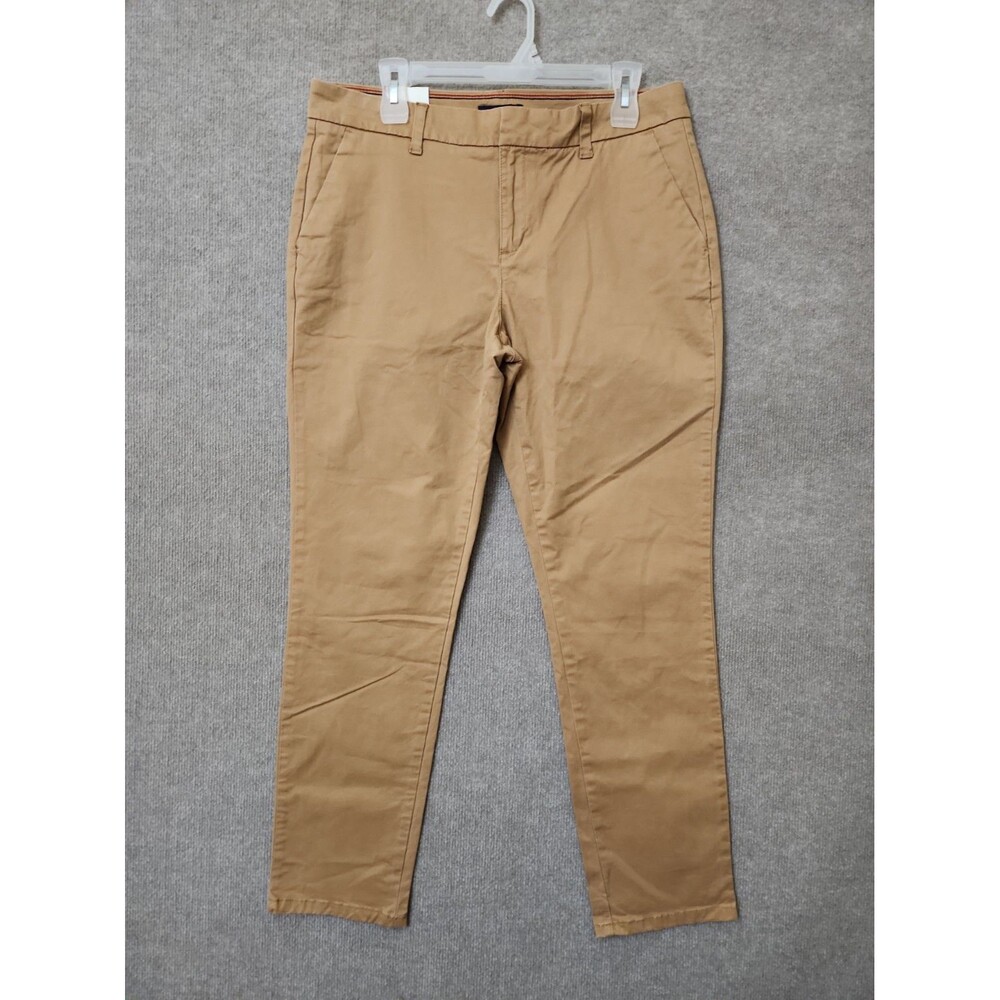 Tommy Hilfiger Hampton Stretch Slim Chino Pants Womens 12 Brown NEW